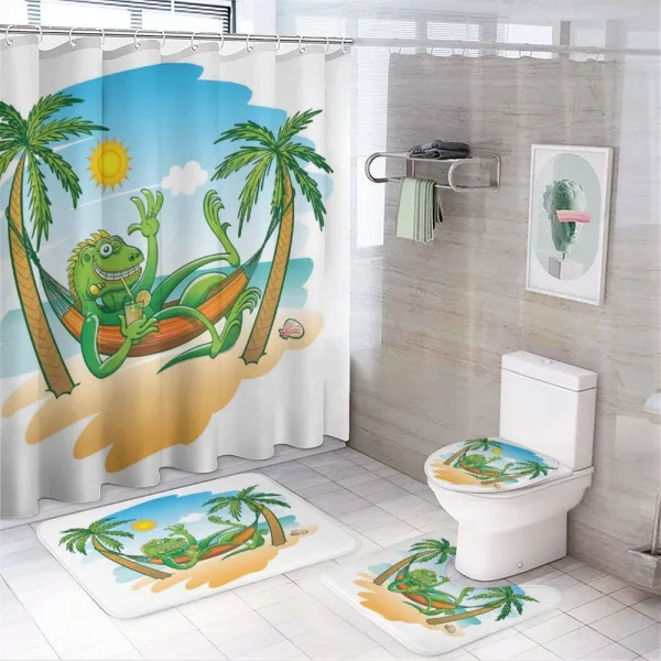 Tropical Holiday Palm Tree on a shower curtain