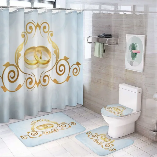 Vintage Classic Rings on a shower curtain