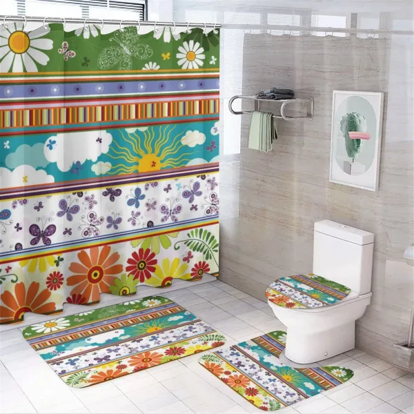 Vivid Daisies Sun Kids on a shower curtain