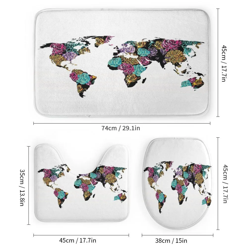 World Map Flowers — Detail 1