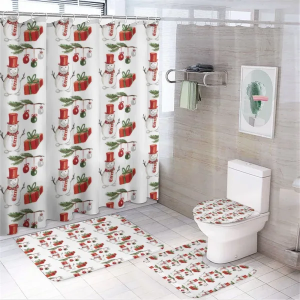 Xmas Motif Gift Box on a shower curtain