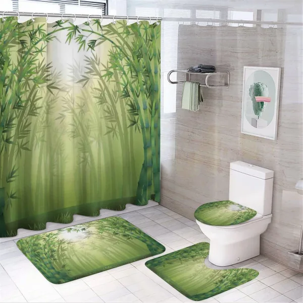 Bamboo Trees in Forest on a shower curtain