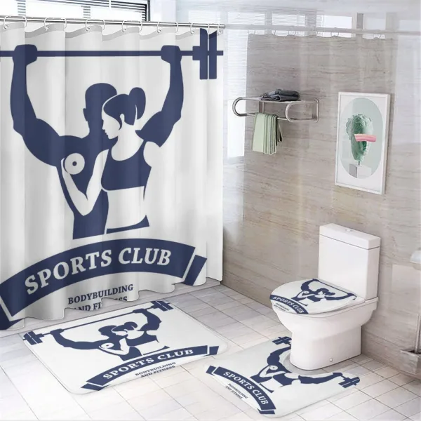 Bodybuilders Couple on a shower curtain