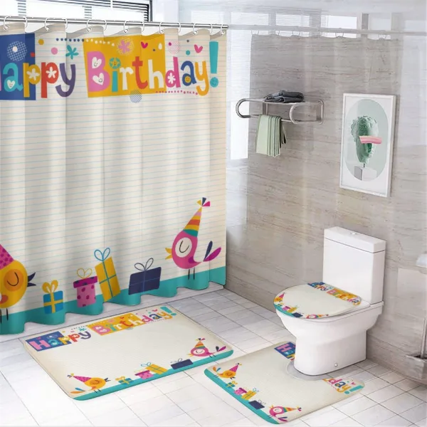 Cartoon Design Party on a shower curtain