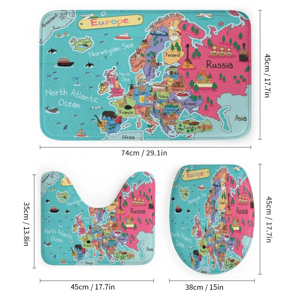 Cartoon Europe Map Landmark — Detail 1