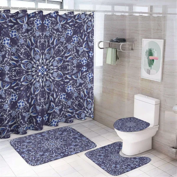 Chinese Style Floral on a shower curtain