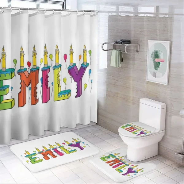 Colorful Cartoon Balloons on a shower curtain