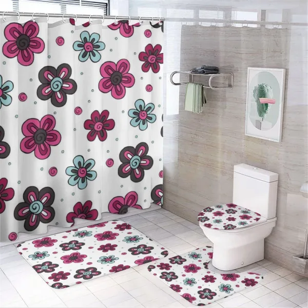 Florets Buds Kids Girls on a shower curtain