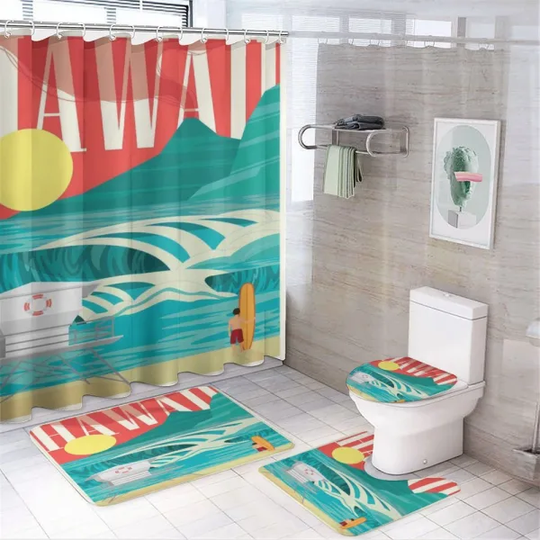 Hawaii Holiday Coast on a shower curtain