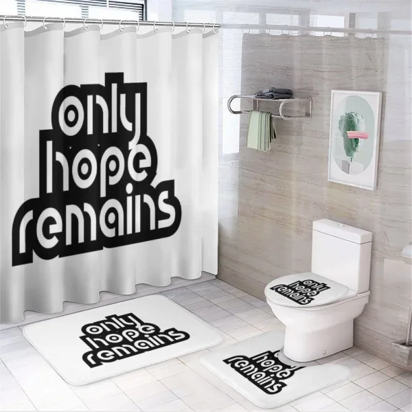 Motivational Retro Typography on a shower curtain