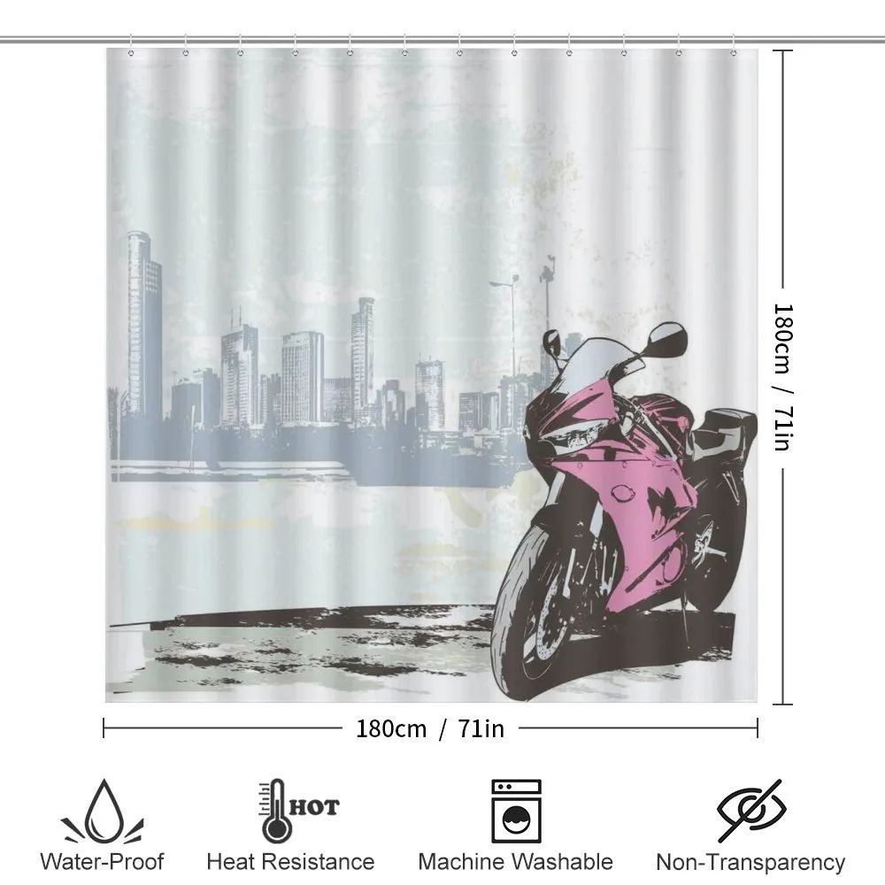 Motorbike by River — Detail 2