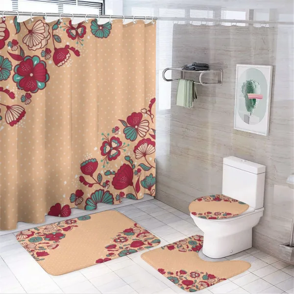 Nostalgic Polka Dots on a shower curtain