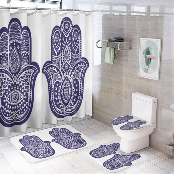 Old Ornaments on a shower curtain