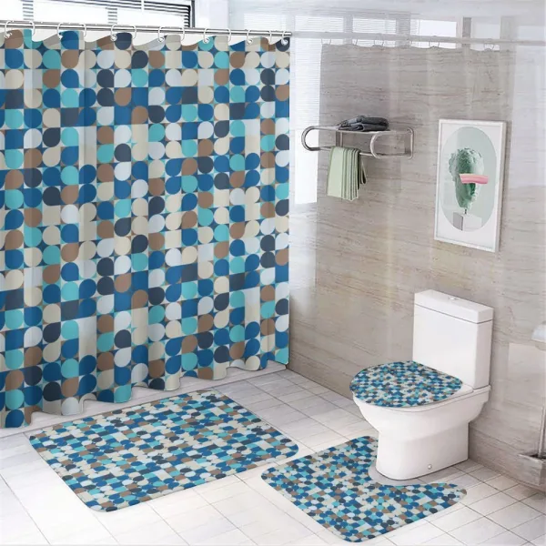 Pastel Mosaic Pattern on a shower curtain