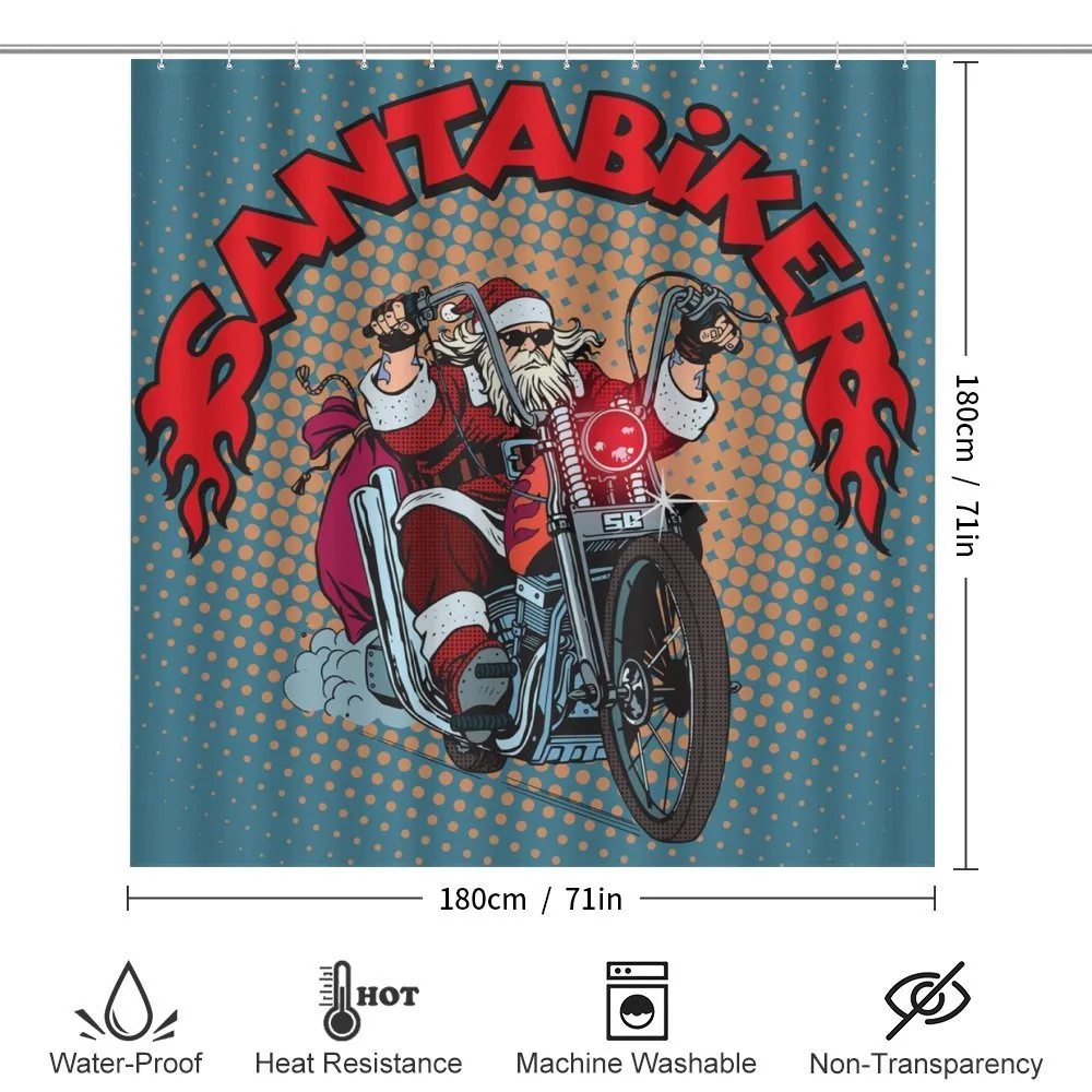 Pop Art Retro Biker Santa — Detail 2