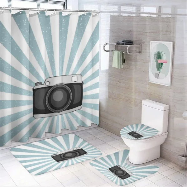 Retro Pop Art Style Photo on a shower curtain