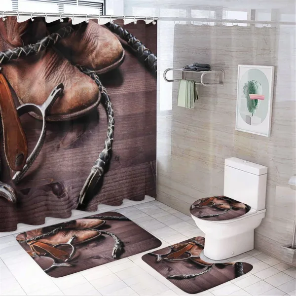 Rustic Rodeo Cowboy on a shower curtain