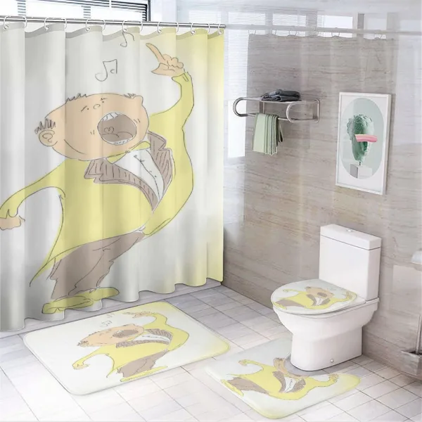 Singing Man Pastel Sketch on a shower curtain