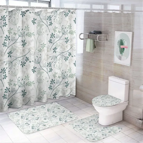 Spring Branches Herbs on a shower curtain