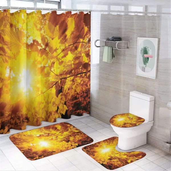 Sunbeams Leaves Trees on a shower curtain