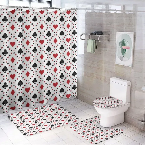 Tourist Poker Cards on a shower curtain