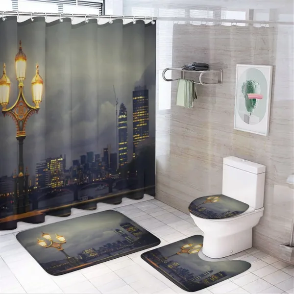 Westminster Bridge London on a shower curtain