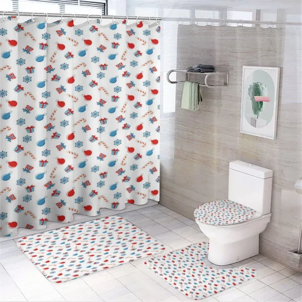 Xmas Cones Ornaments on a shower curtain