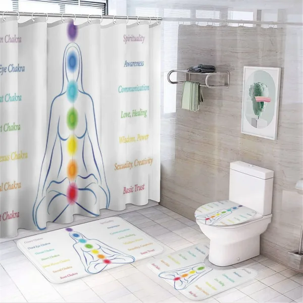 7 Main Chakra Meanings on a shower curtain