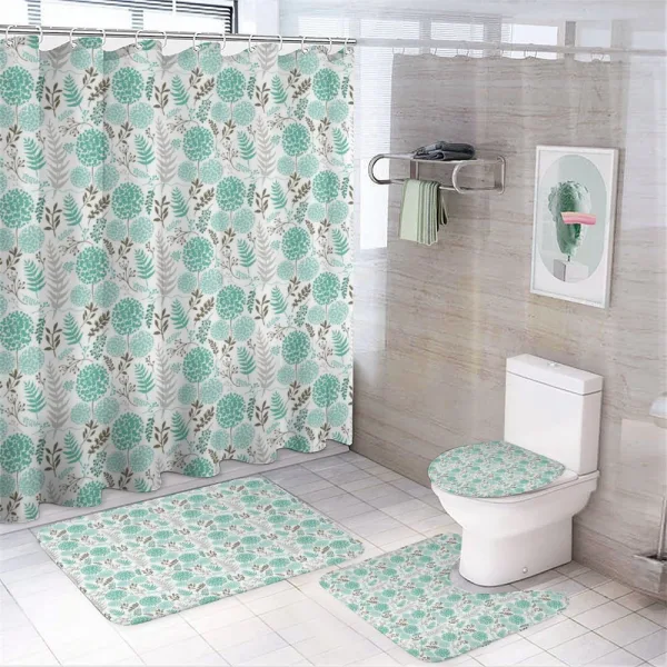 Abstract Design Foliage on a shower curtain