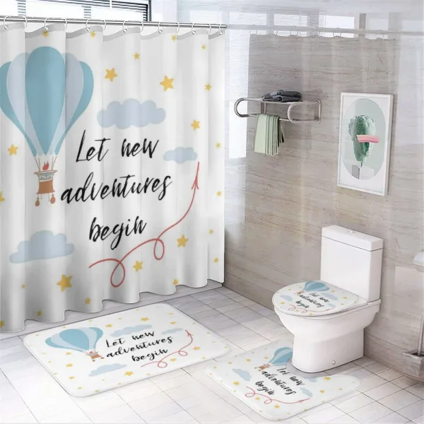 Air Balloon Sky Words on a shower curtain