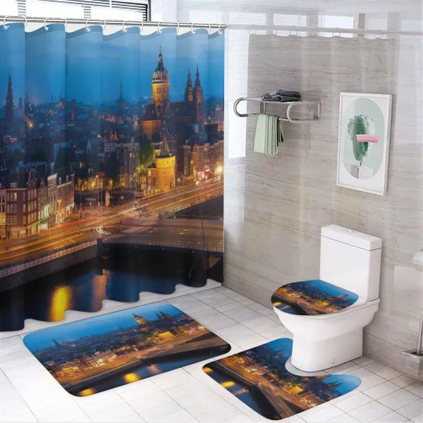Amsterdam Famous Travel on a shower curtain