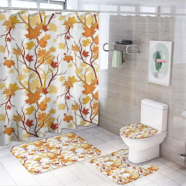 Autumn Season Elements Nature on a shower curtain