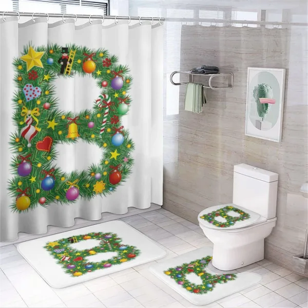 Candy Cane Suit with B on a shower curtain