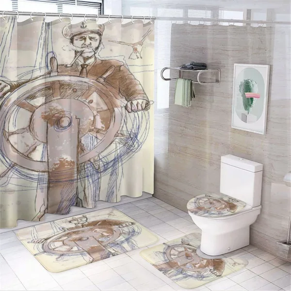 Captain Leader Seaman on a shower curtain