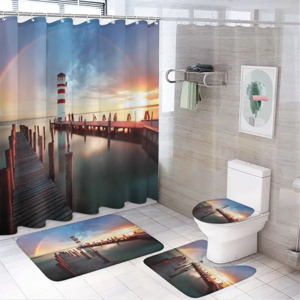 Clouds Sunset at Sea on a shower curtain