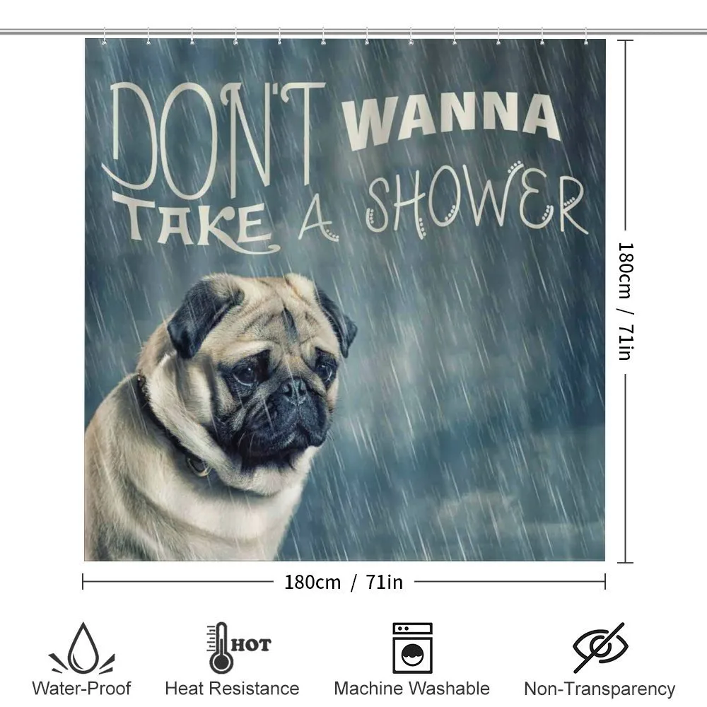 Dont Wanna Take Shower Pug — Detail 2