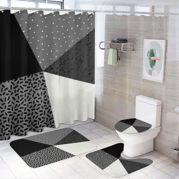 Dots and Stripes on a shower curtain
