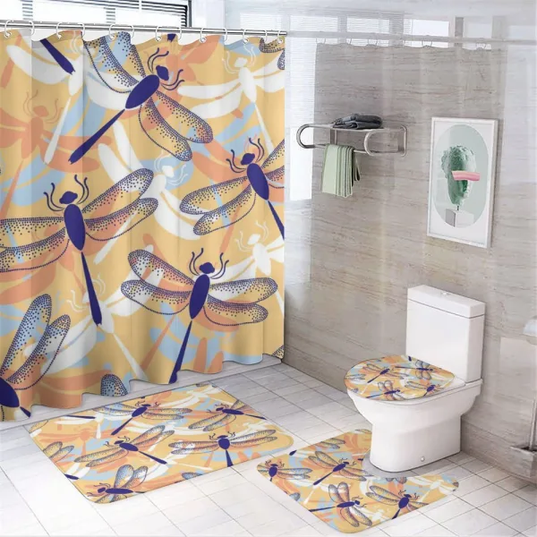 Dragonfly Pattern Boho on a shower curtain