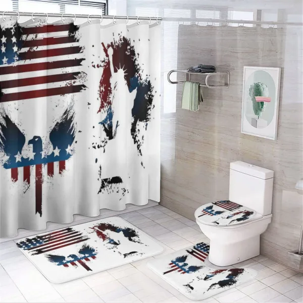 Eagle and Stripe on a shower curtain