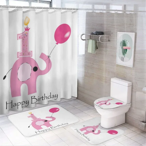 Girls Party Elephant on a shower curtain