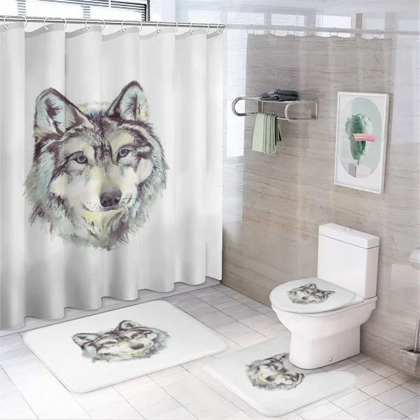 Hand Drawn Canine Head on a shower curtain