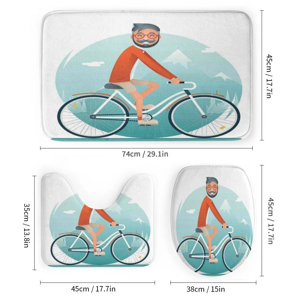 Hipster Guy Riding Bicycle — Detail 1