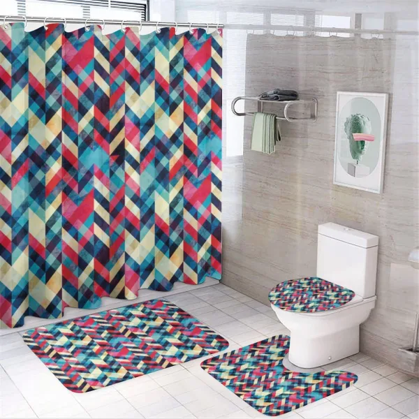 Hipster Zigzag Chevron on a shower curtain
