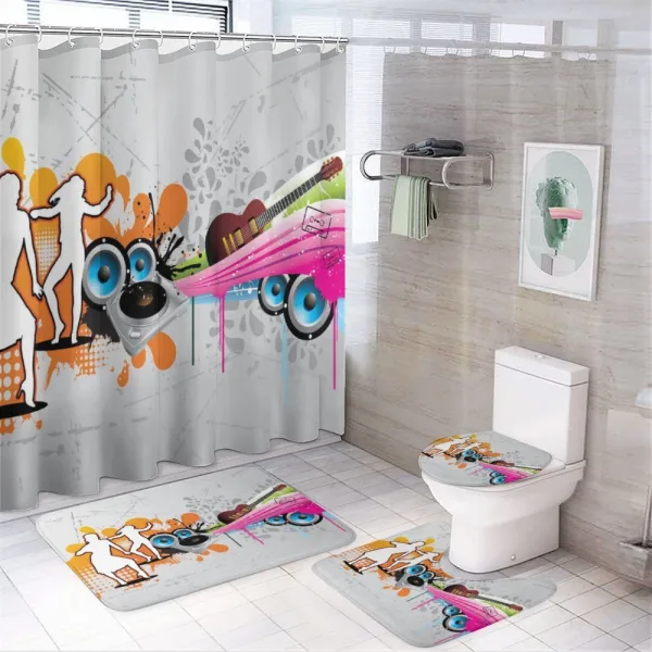 Music Funky Urban Nights on a shower curtain
