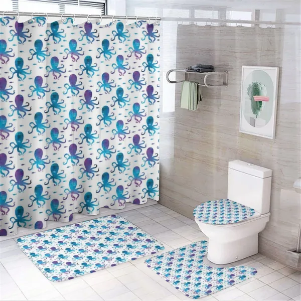 Polygonal Animal Design on a shower curtain