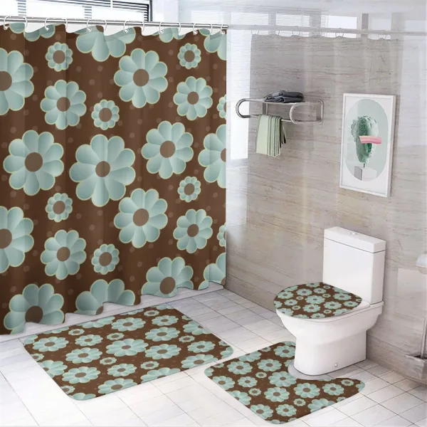 Retro Flora on a shower curtain