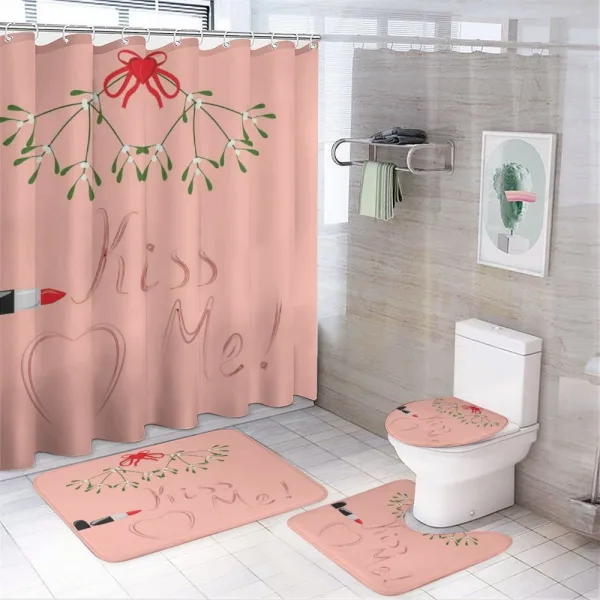 Romantic Christmas on a shower curtain