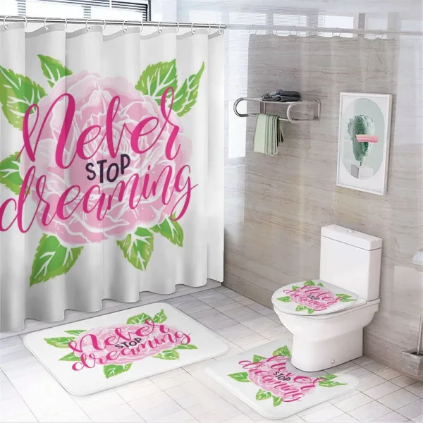 Romantic Rose Calligraphy on a shower curtain