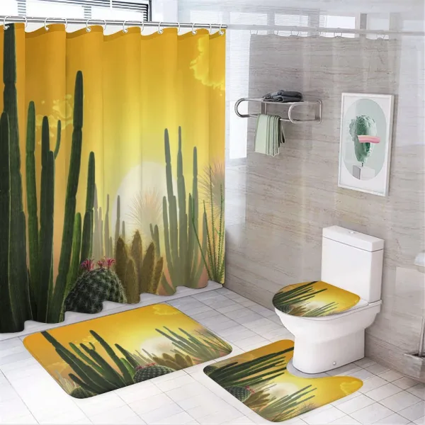 Sunset Desert Ecology on a shower curtain