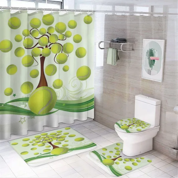 Tennis Balls Pattern on a shower curtain
